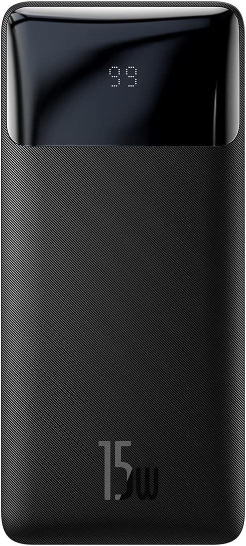Carregador Portátil Baseus Bipow Digital Display Power Bank 20000mAh 15W Preto