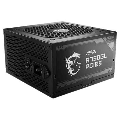 Fonte MSI MAG A750GL, 750W, 80 Plus Gold, Modular, PFC Ativo, Com Cabo, Preto