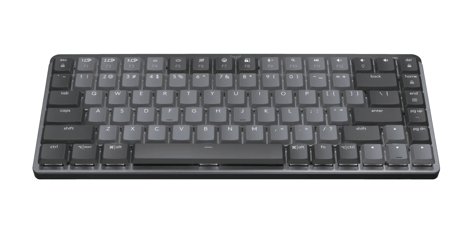 Teclado Mecânico Sem Fio MX Mechanical Mini, Iluminação, Switch Tactile Quiet, Bluetooth, USB, Preto