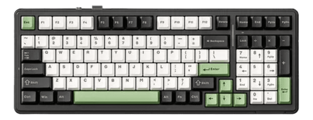 Teclado Mecânico Sem Fio Aula F99 - Verde