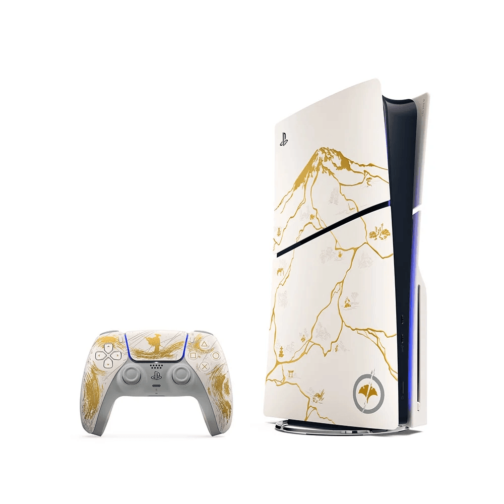 Console Sony PlayStation 5 Slim, Edição Limitada Ouro, Ghost of Yotei, SSD 1TB