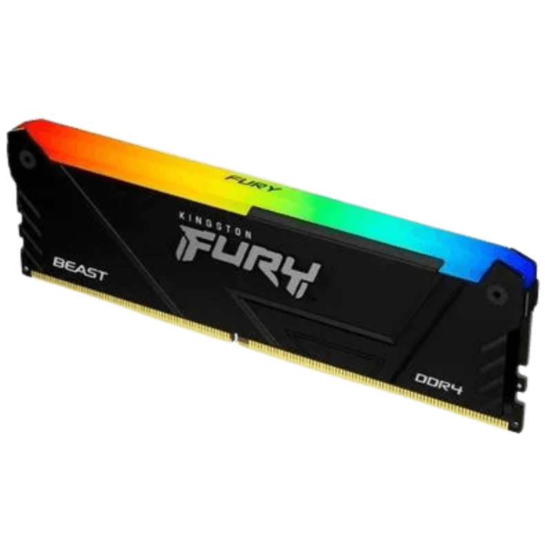 Memória RAM para Desktop Kingston Fury Beast, RGB, 16GB, 3200MHz, DDR4, CL16, Preto - KF432C16BB12A/16