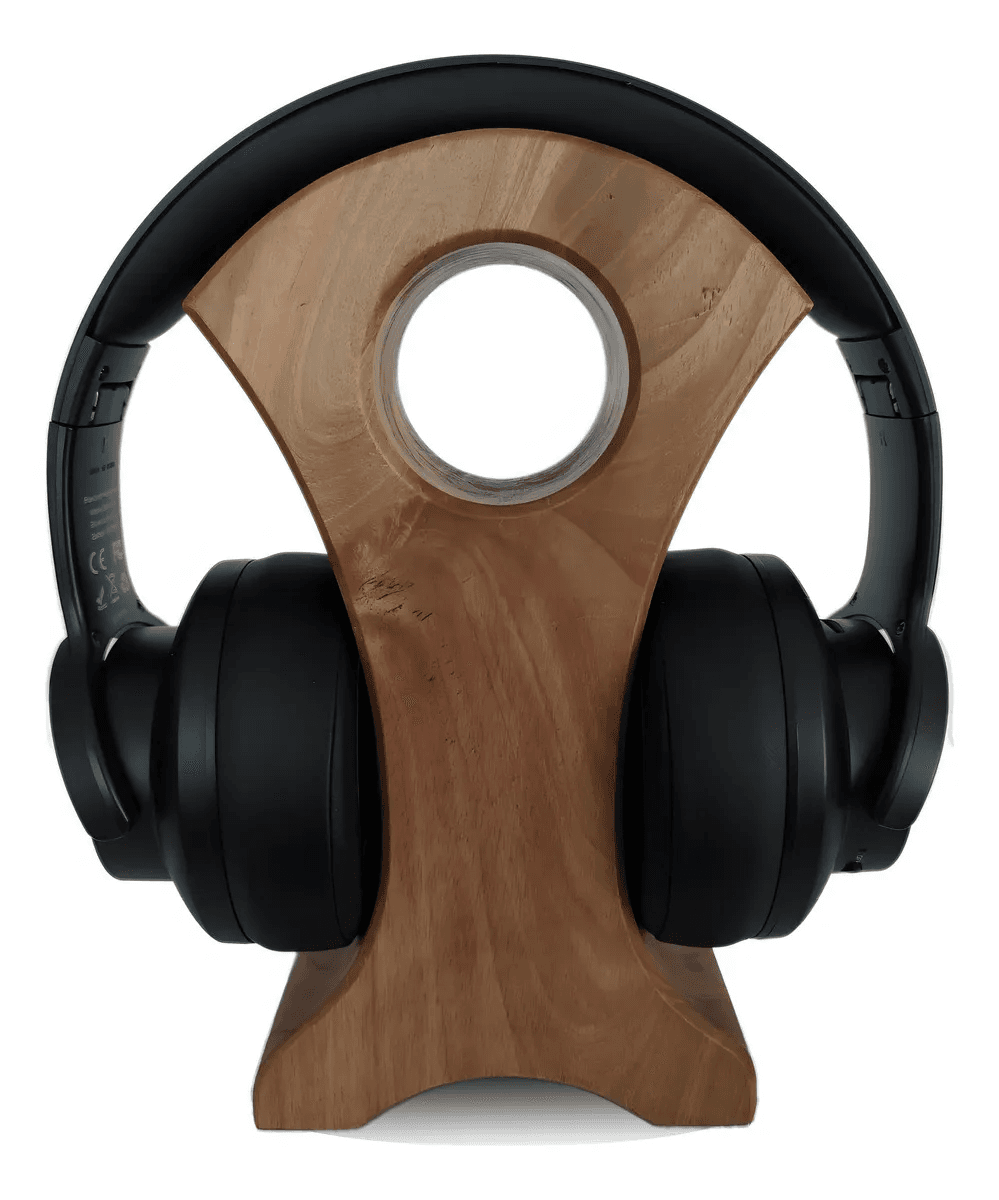 Suporte De Mesa Para Headset Fones De Ouvido Madeira Studio