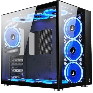 Gabinete Gamer Rise Mode Galaxy Glass Standard, Mid Tower, Lateral e Frontal em Vidro Temperado, Sem Fans, Preto - RM-GA-GGST-FB