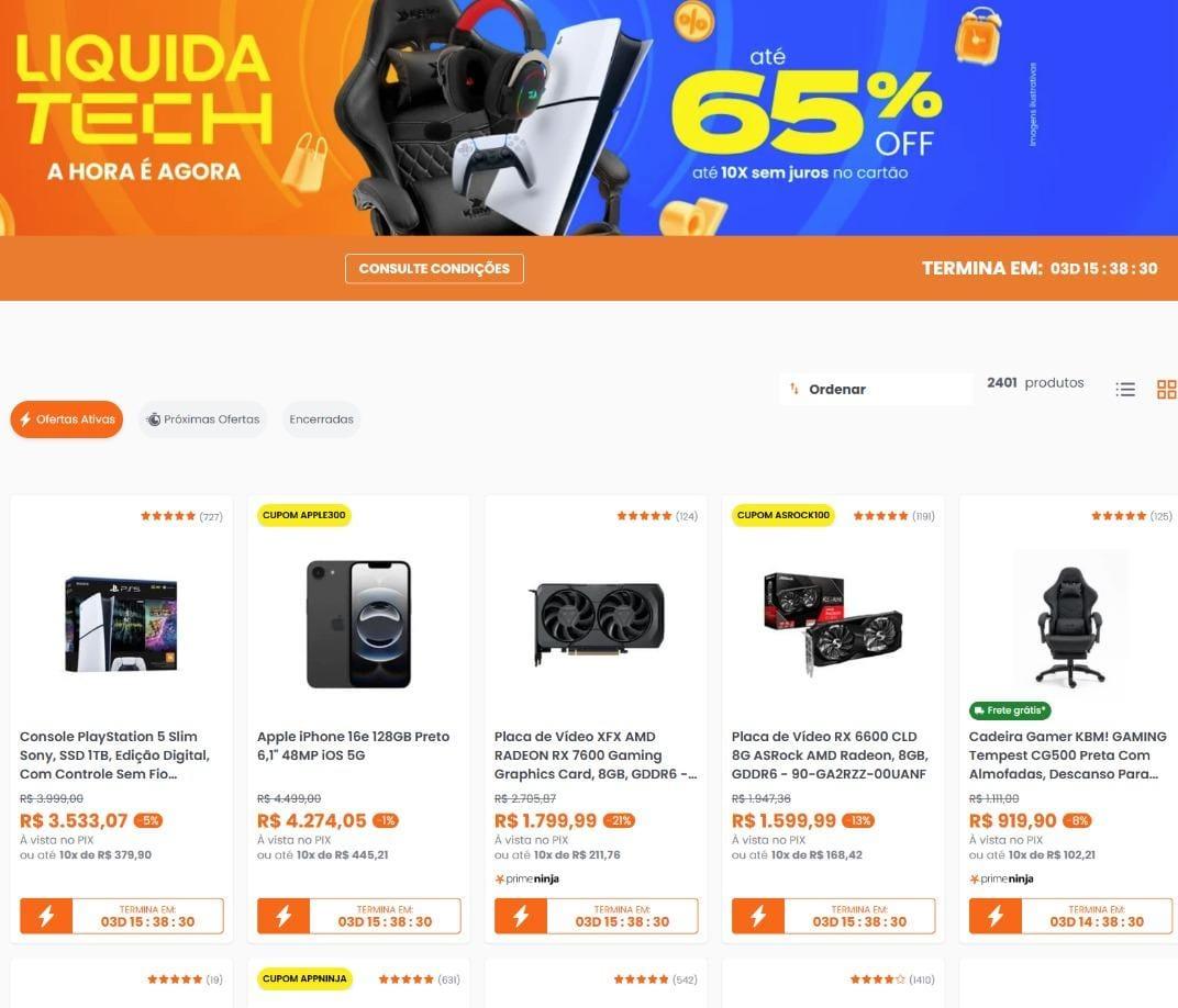 ATÉ 65% OFF NO KABUM + Cupom EXCLUSIVO!