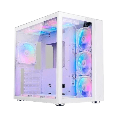 Gabinete Gamer Rise Mode Galaxy Glass Standard, Mid Tower, ARGB, ATX, Lateral e Frontal em Vidro, 10x Cooler Fan, Branco - RM-GA-GGSW-ARGB