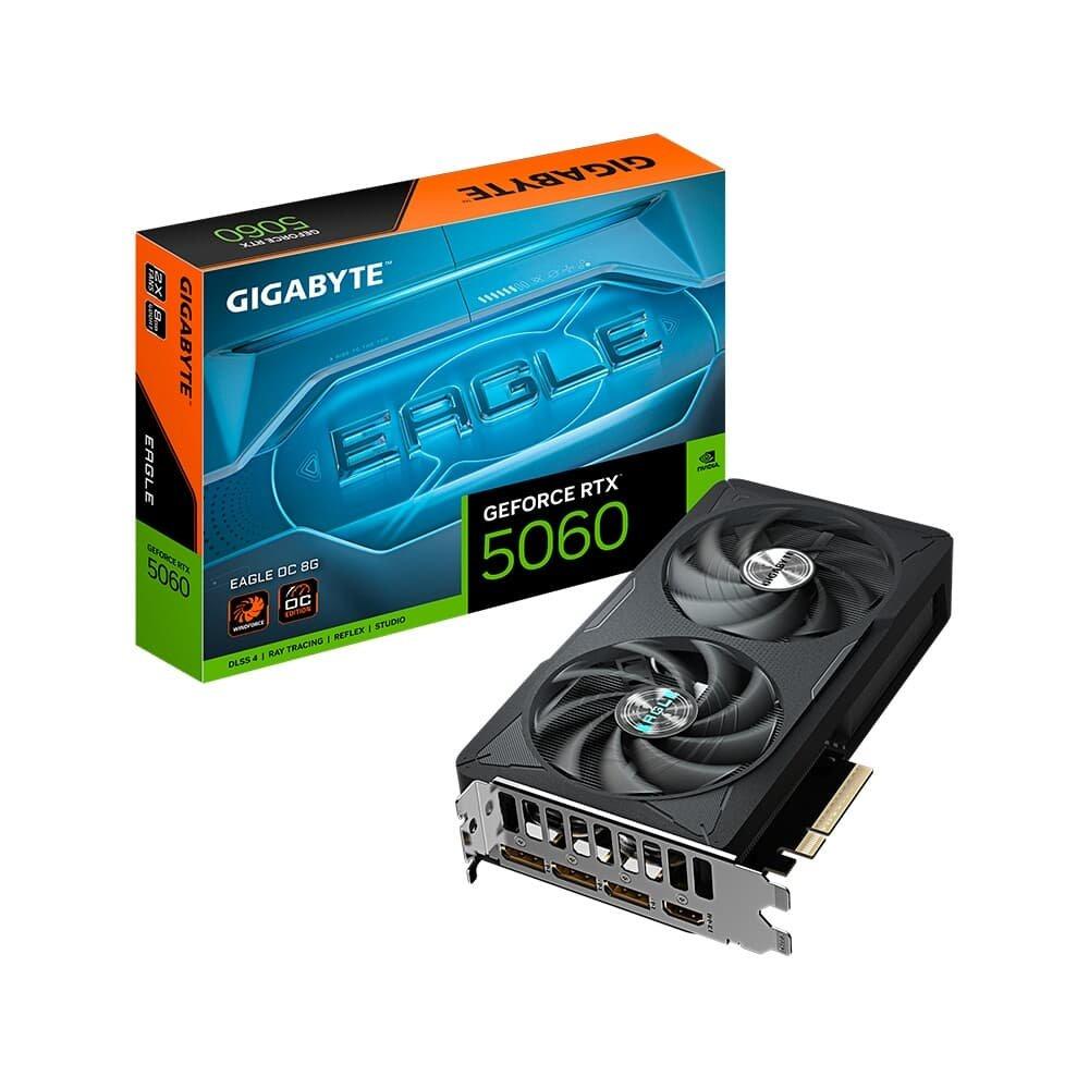 Placa de Vídeo Gigabyte RTX 5060 EAGLE OC 8G NVIDIA GeForce, 8GB GDDR7, 128bits, DLSS, Ray Tracing