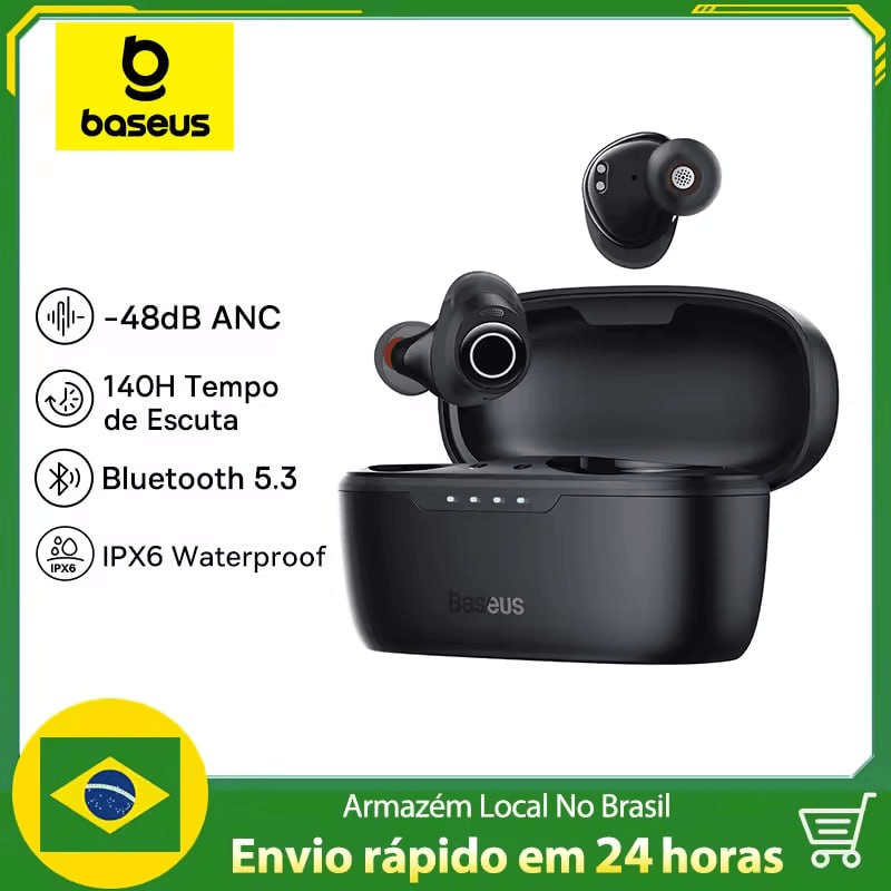 Fones de ouvido Bluetooth Baseus Bowie MA10 ANC