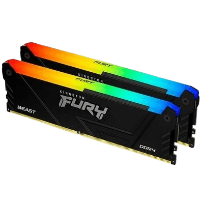 Memória RAM para Desktop Kingston Fury Beast, RGB, 32GB (2x16GB), 3600MHz, DDR4, CL18, Preto - KF436C18BB2AK2/32