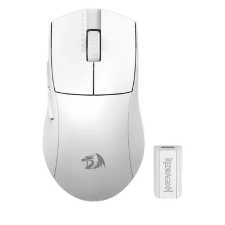 Mouse Gamer Sem Fio Redragon King 4K Pro, Wireless, Bluetooth, 26000 DPI, 7 Botões, Branco