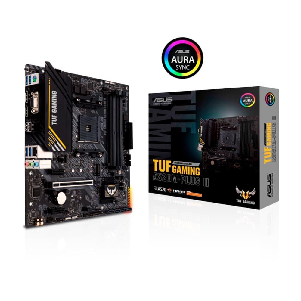 Placa-Mãe ASUS TUF GAMING A520M-PLUS II, AMD AM4, mATX, DDR4, Preto