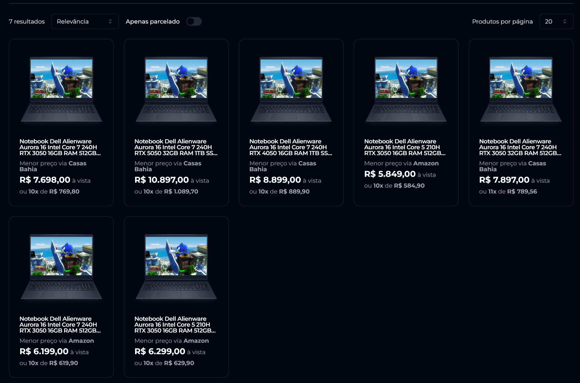 Notebooks Dell Alienware Aurora 16