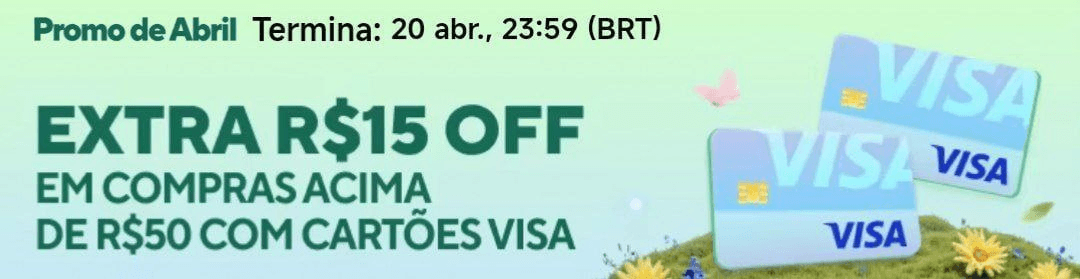 Desconto Visa Aliexpress R$15 OFF em R$50 com cartão VISA