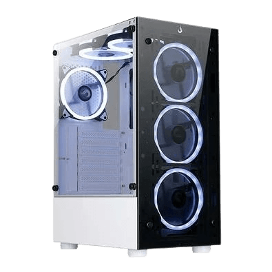 Gabinete Gamer Rise Mode Glass 06X Frost, Mid Tower, Frontal e Lateral em Vidro Temperado, Branco - RM-WT-06X-FW