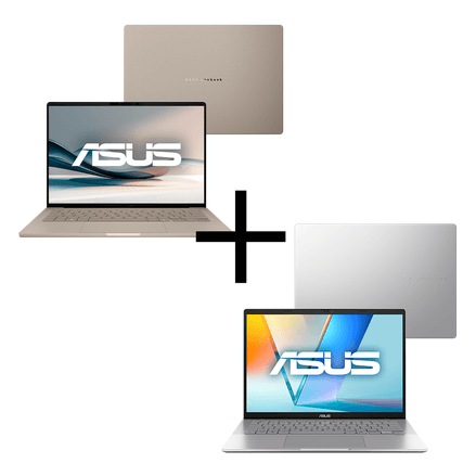Notebook ASUS Zenbook A14 Snapdragon X X1 OLED + Notebook ASUS Vivobook S14 I7 13620H IPS