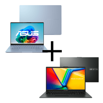 Notebook ASUS Vivobook S 14 OLED S5406SA-PP097W Ultra 7 258V 32GB RAM 1TB SSD + Notebook ASUS Vivobook GO 15 E1504FA-NJ825W Ryzen 5 7520U 8GB RAM 256GB SSD