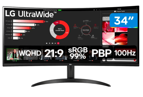 Monitor LG Ultrawide Curvo 34" WQHD, 100Hz VA 5ms