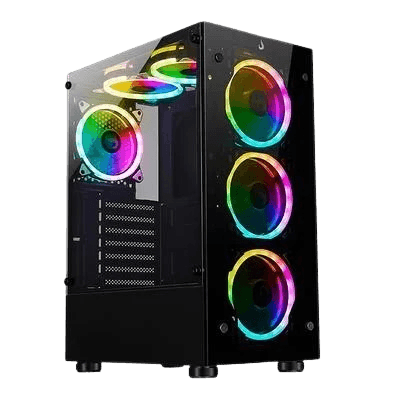 Gabinete Gamer Rise Mode Glass 06x, Mid Tower, ARGB, ATX, Lateral e Frente em Vidro, 6x Fans, Preto - RM-CA-06XB-ARGB