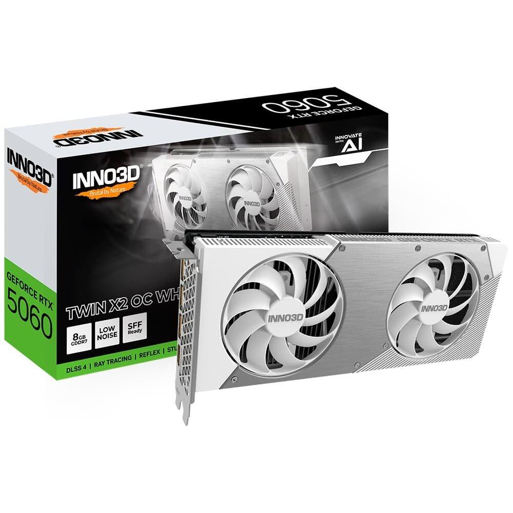 Placa de Video Inno3D RTX 5060 Twin X2 OC White NVIDIA Geforce, 8GB GDDR7