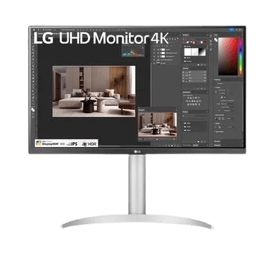 Monitor Profissional LG 27" 4K UHD, IPS, DisplayPort e HDMI, HDR400, FreeSync, DCI-P3 95%, Branco