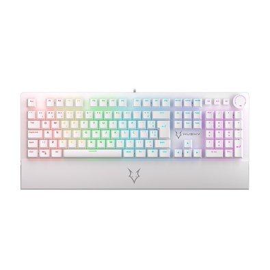 Teclado Mecânico Com Fio Husky Anchorage Full Size, Branco, ABNT2, RGB, Switch Gateron Red - HTG200BRVR