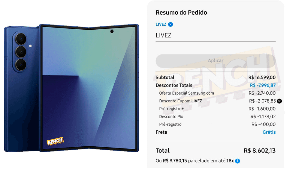 Smartphone Samsung Galaxy Fold7 16GB RAM 1TB