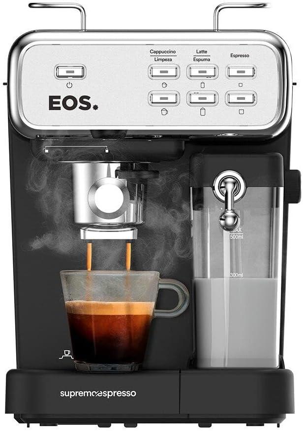 Cafeteira Espresso 3 em 1 EOS Prepara Espresso, Latte e Cappuccino com 20 Bar de Pressão Inox  110V