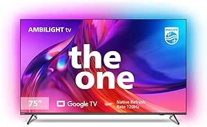 Smart TV Philips 75" 4K The One Ambilight Google TV, Painel 120Hz