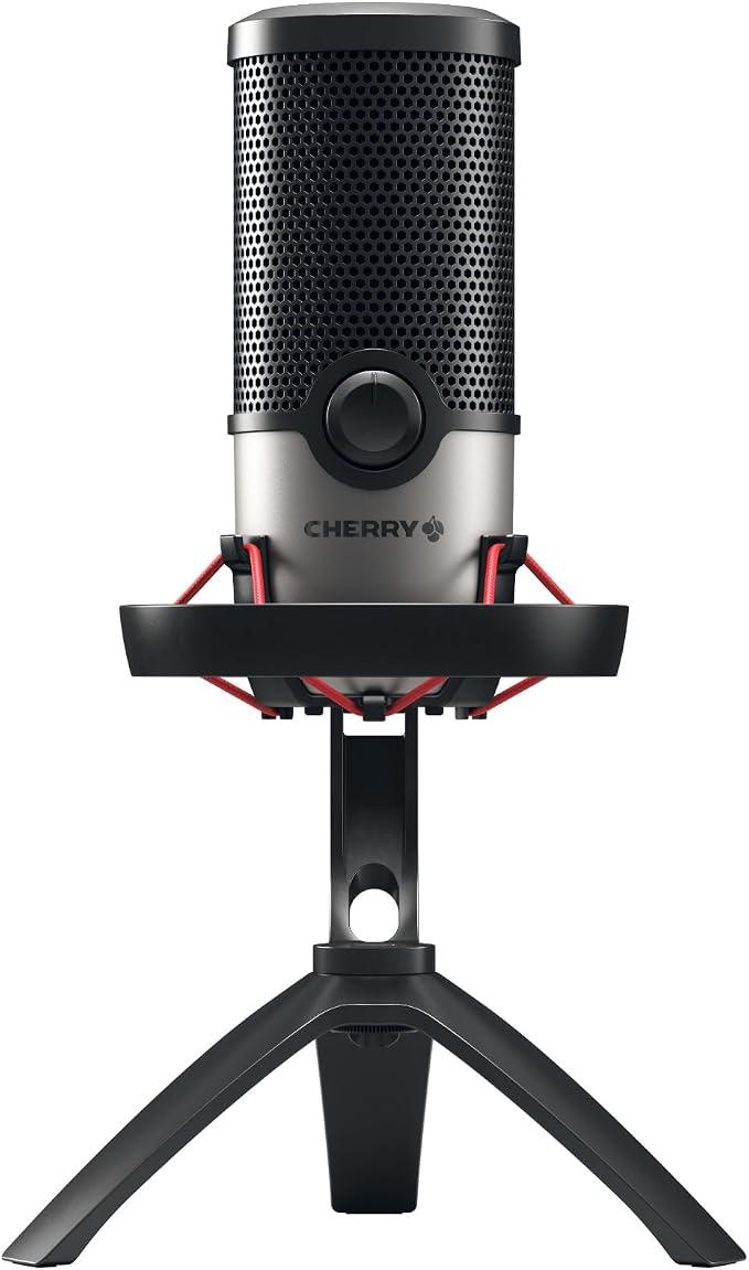 Cherry Microfone USB RGB Série 3.0, 6.0 e 9.0 PRO da UM para PC, Mac, Jogos, Gravação, Transmissão, Podcasting, Studio e Condensador de Computador. (UM 6.0 Prata)