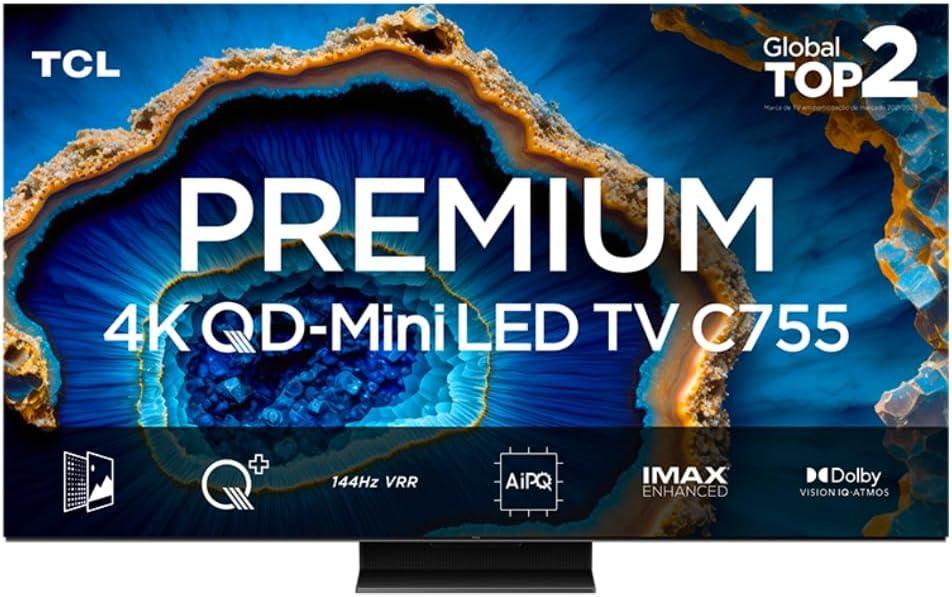 Smart TV TCL 75C755 75" QLED Mini LED 4K 144Hz