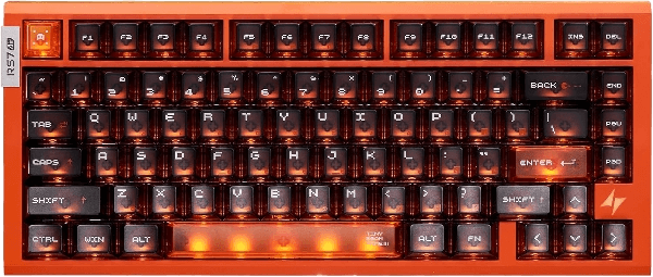 Teclado Magnético Com Fio ATK RS7 Air,Iceblade, Laranja