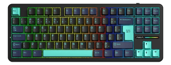 Teclado Mecânico Sem Fio AULA F87 ABNT
