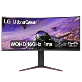 Monitor Gamer Curvo LG UltraGear 34", UltraWide, 160Hz, WQHD, 1ms, DisplayPort e HDMI, AMD FreeSync Premium, HDR10, 99% sRGB