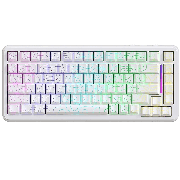 Teclado Magnético Com Fio Attack Shark X82 HE, Contour Line, Branco